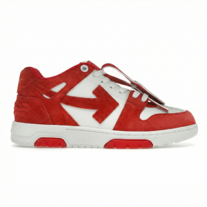 Off White Out Of Office Low Tops Brick Red White Suede