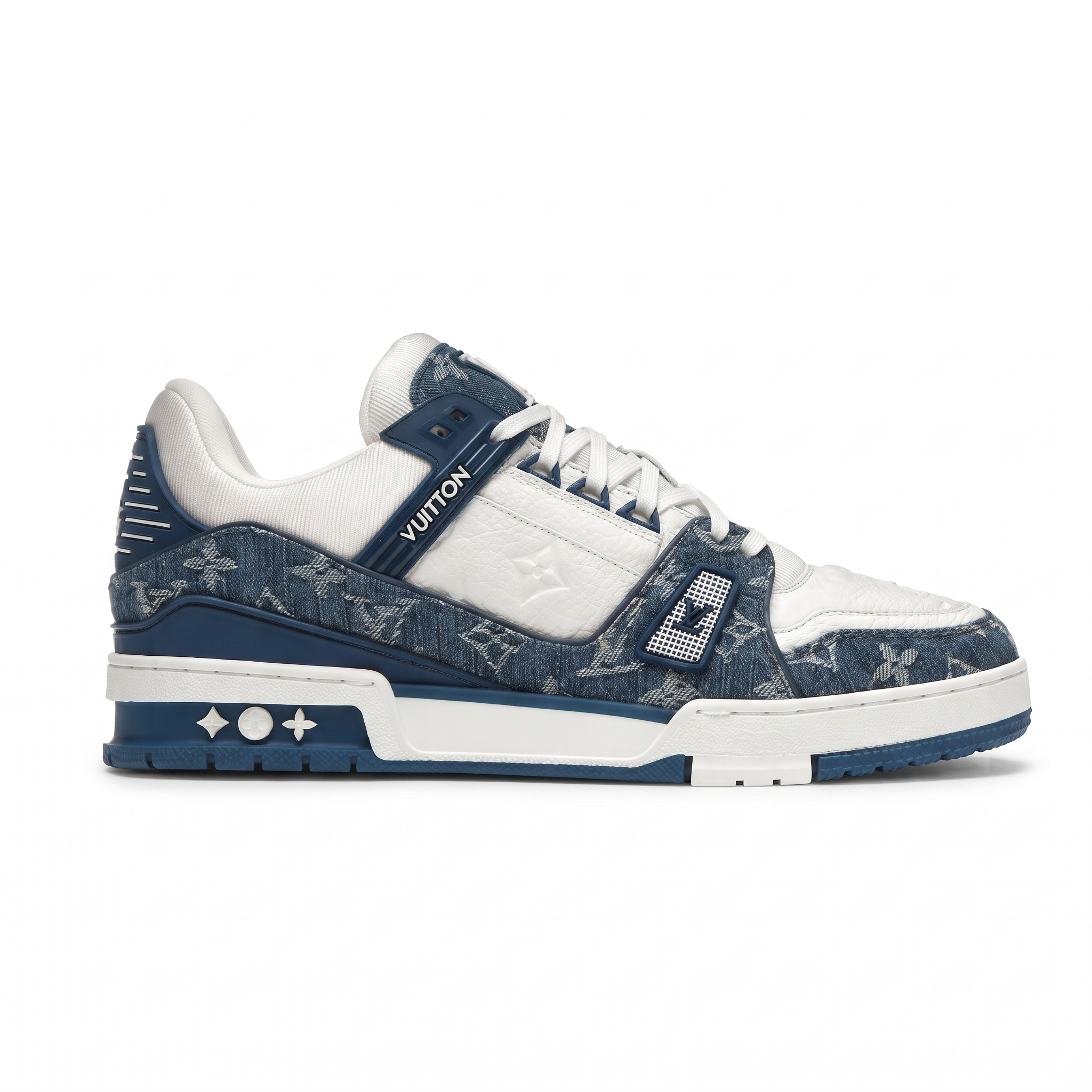 Louis Vuitton Trainer Monogram Denim White Blue
