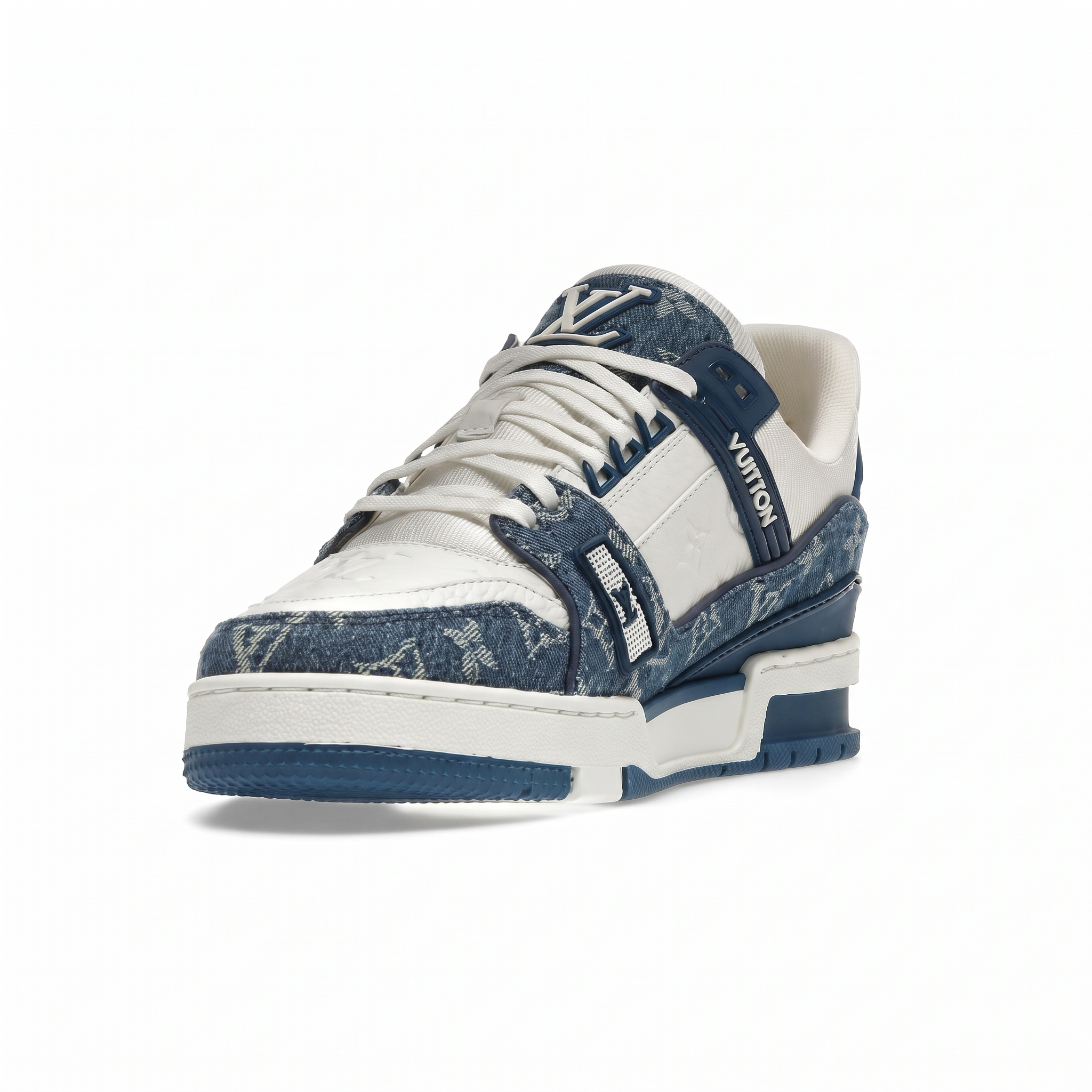 Louis Vuitton Trainer Monogram Denim White Blue - Imagen 3
